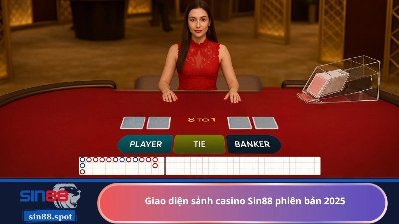 Giao diện sảnh casino Sin88 phiên bản 2025