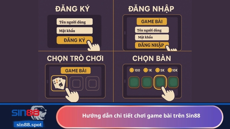 Hướng dẫn chi tiết chơi game bài trên Sin88