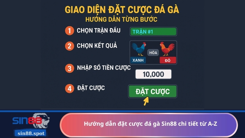 Hướng dẫn đặt cược đá gà Sin88 chi tiết từ A-Z